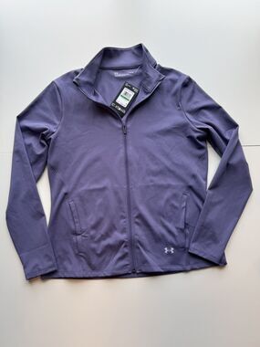 Under Armour Motion Fitted Zip Purple Warm-Up Jacket - Woman's Large